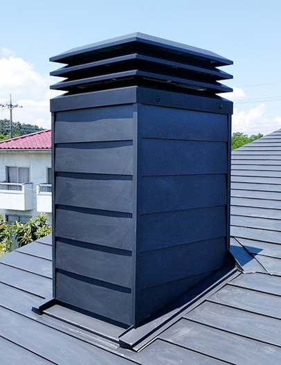 屋根出し角トップ型平屋建 煙突
