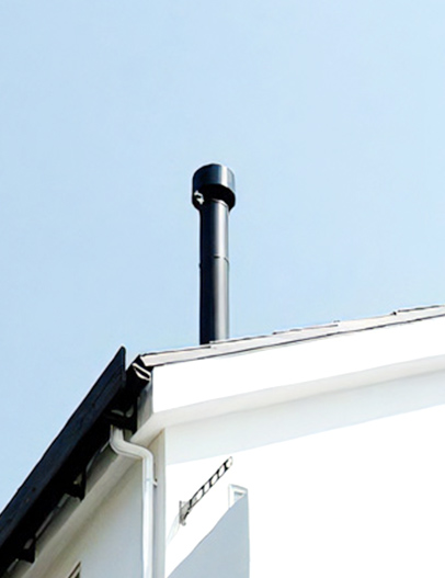 屋根出し二階建床あり 煙突