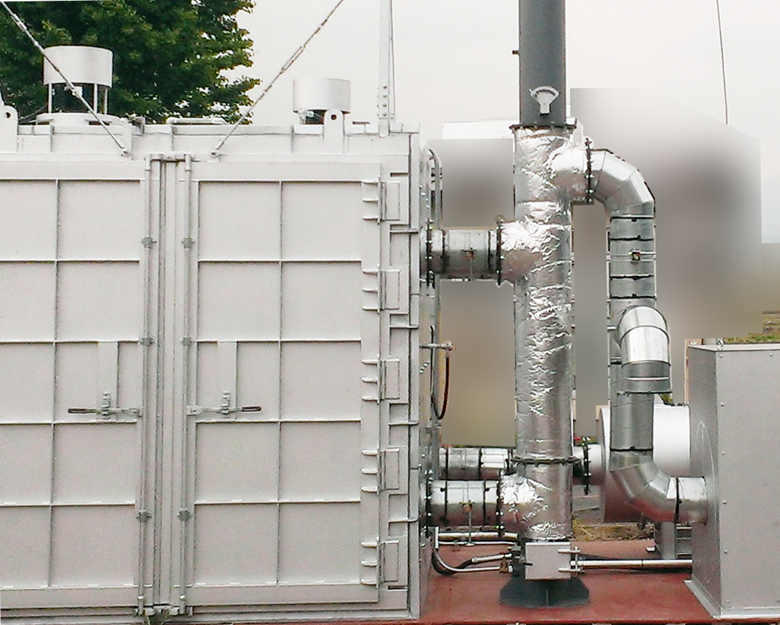 丸太を芯まで乾かすための薪王専用乾燥機