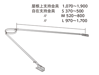 屋根上支持金具・自在支持金具